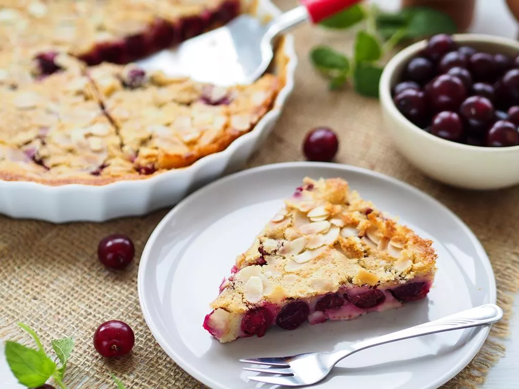 Ciasto Clafoutis z wiśniami na talerzyku - Wszystkiego Słodkiego
