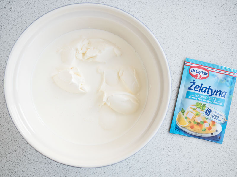 śmietanka, mascarpone, żelatyna