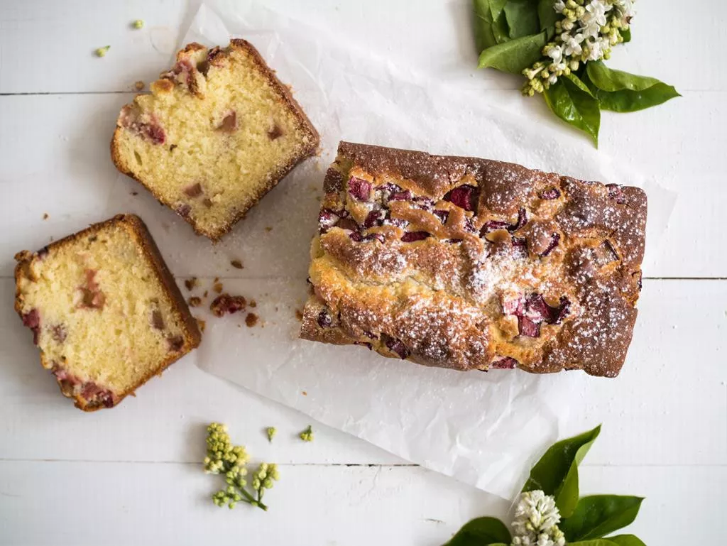Jogurtowa babka z rabarbarem