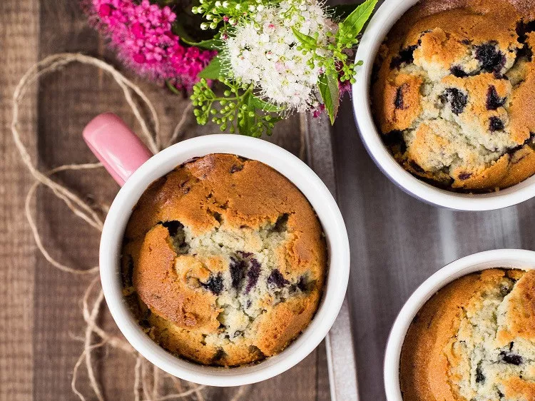 babeczki z jagodami w kubkach - wszystkiego słodkiego