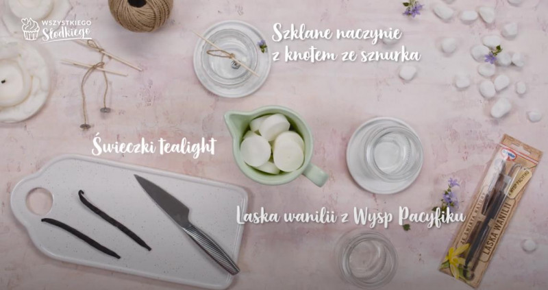 Składniki niezbędne do przygotowania świeczki zapachowej
