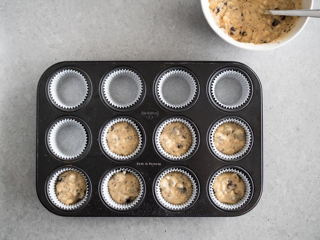 ciasto na muffinki bananowe w papilotkach