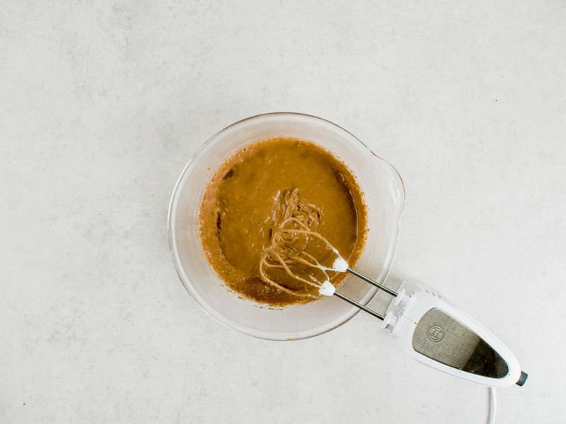 krem budyniowy zmiksowany z kremem czekoladowo-orzechowym