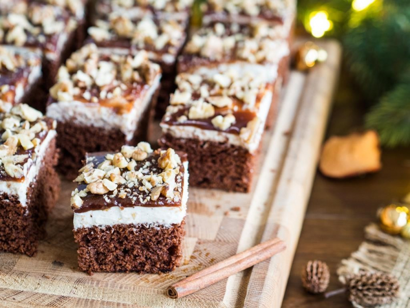 piernik czekoladowy z korzenną polewą