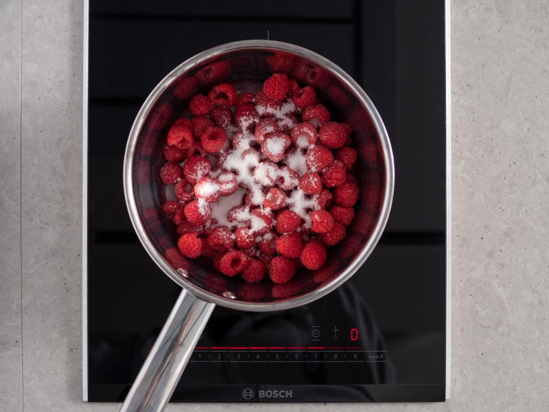 maliny zagotowane z cukrem