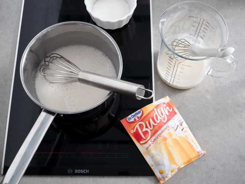 na płycie indukcyjne bosch gotowany budyń dr.oetkera