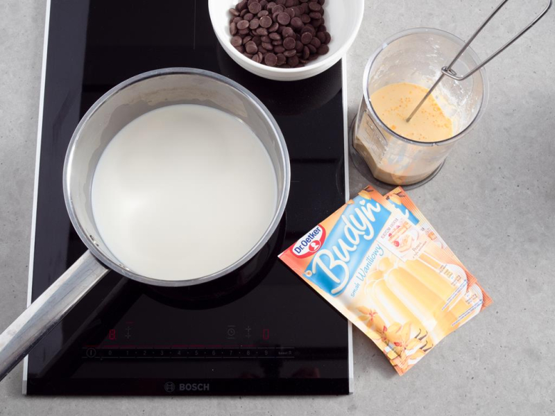 gotowany budyń waniliowy dr. oetkera na płycie indukcyjnej bosch