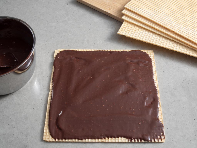 wafle przekładane kremem kakowym