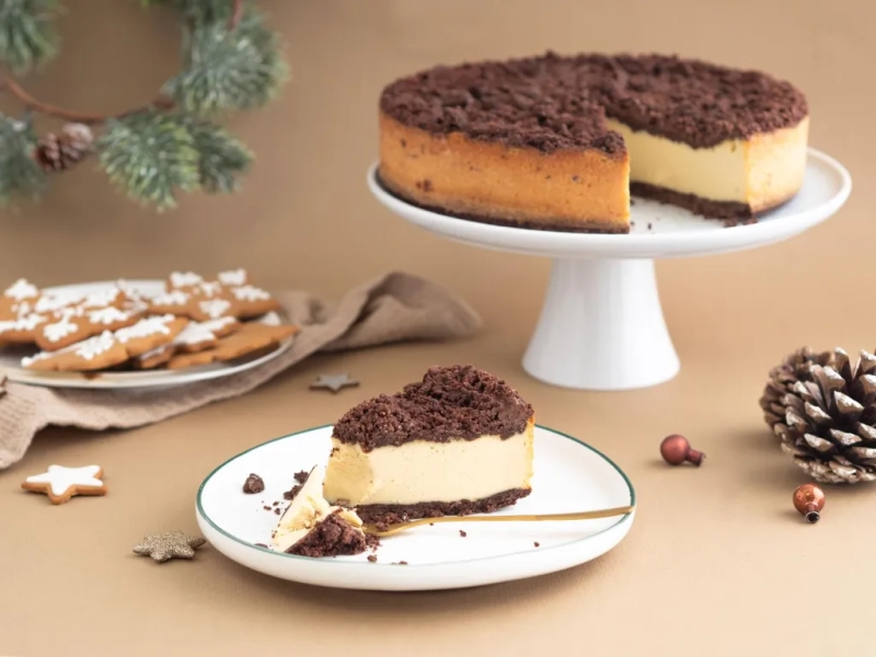 wegański sernik królewski z czekoladową kruszonką