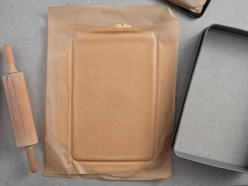 na blacie rozwałkowane ciasto kruche na mazurek, obok wałek drewniany