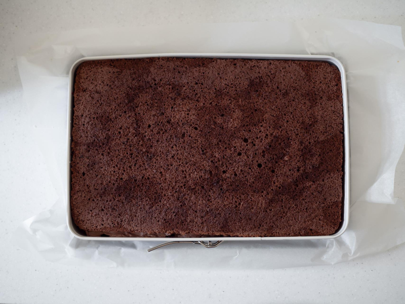 nasączony biszkopt kakaowy