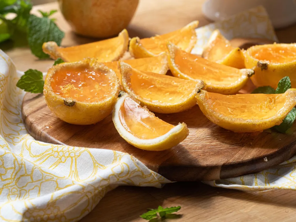 galaretka mango marakuja w skórkach od cytryny