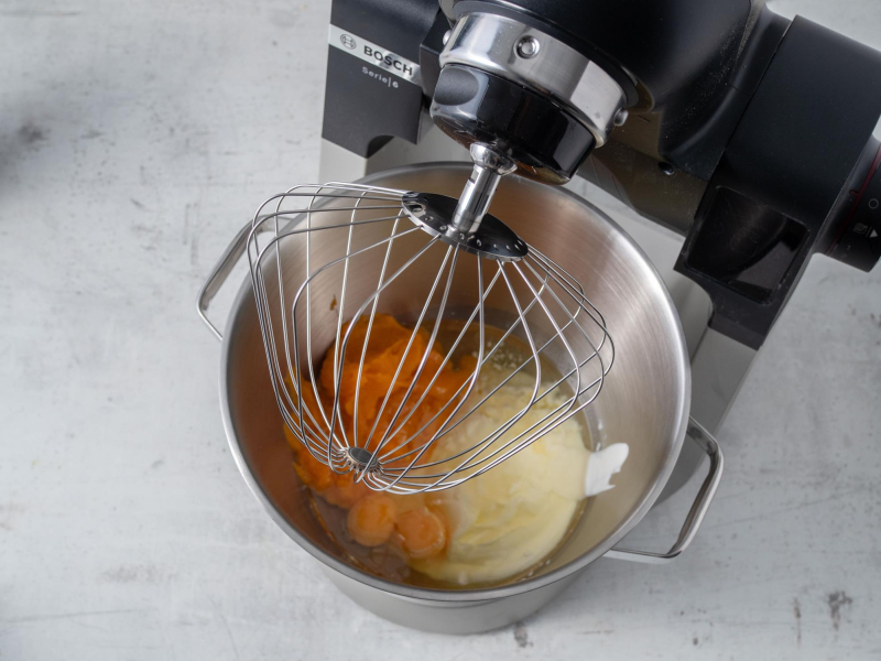 w robocie kuchennym bosch mokre składniki na chlebek dyniowy