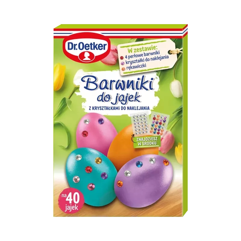Barwniki do jajek z kryształkami do naklejania Dr. Oetker