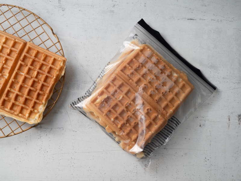w woreczku do mrożenia gofry