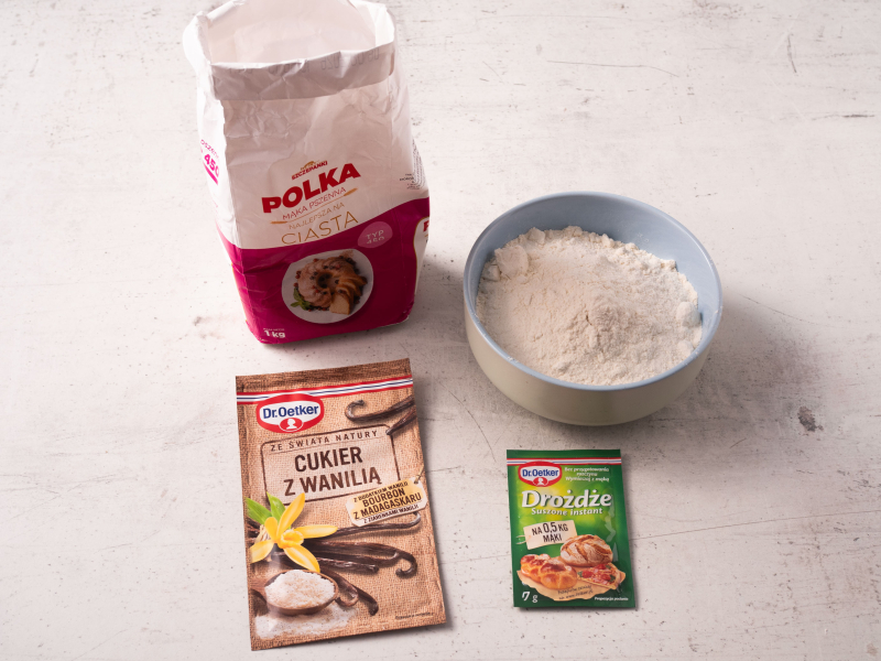 suche składniki na ciasto na pączki z airfryera